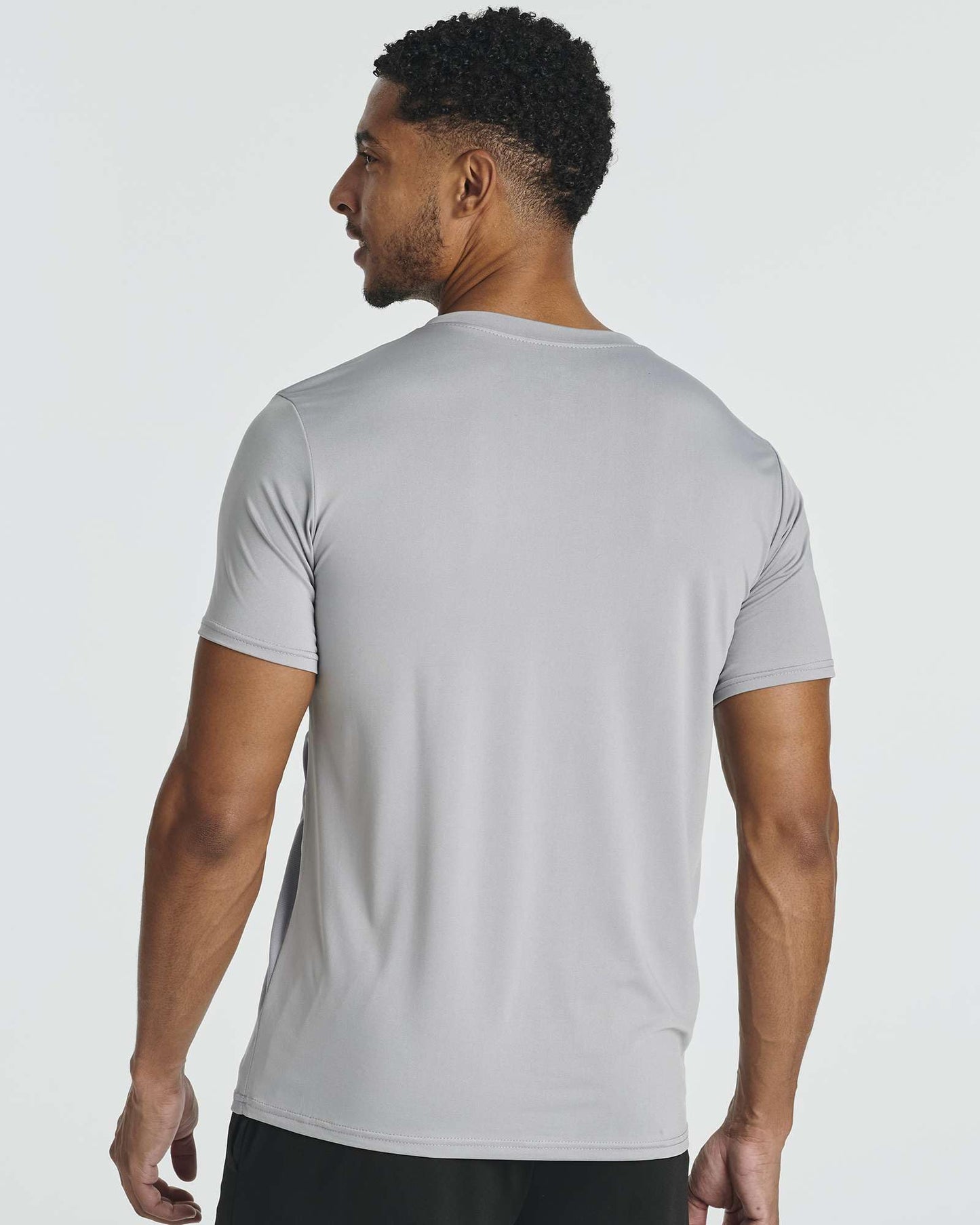 Real Essentials 5 Pack: Men's Dry-Fit Short Sleeve Crew Neck T Shirts Fitness Running Gym Workout Cool Exercise Athletic Tee, Set 18, Small