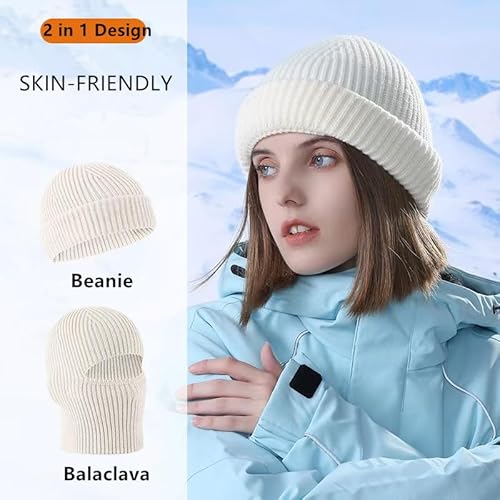 Balaclava Ski Mask Cold Weather Balaclava Mask Warm Face Mask Balaclava and Beanie Hats for Men 2 in 1
