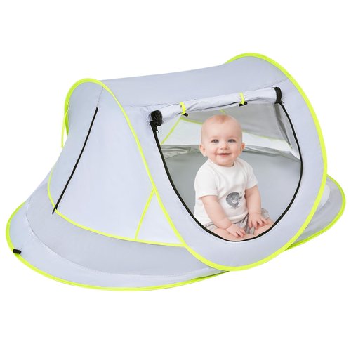 Mengersi Baby Beach Tent,Large Pop Up Beach Shade Sun Shelter for Girls Boys,Pop Up Mosquito Net Travel Tent Or Indoor Play Tent for Kids,UPF 50+ UV