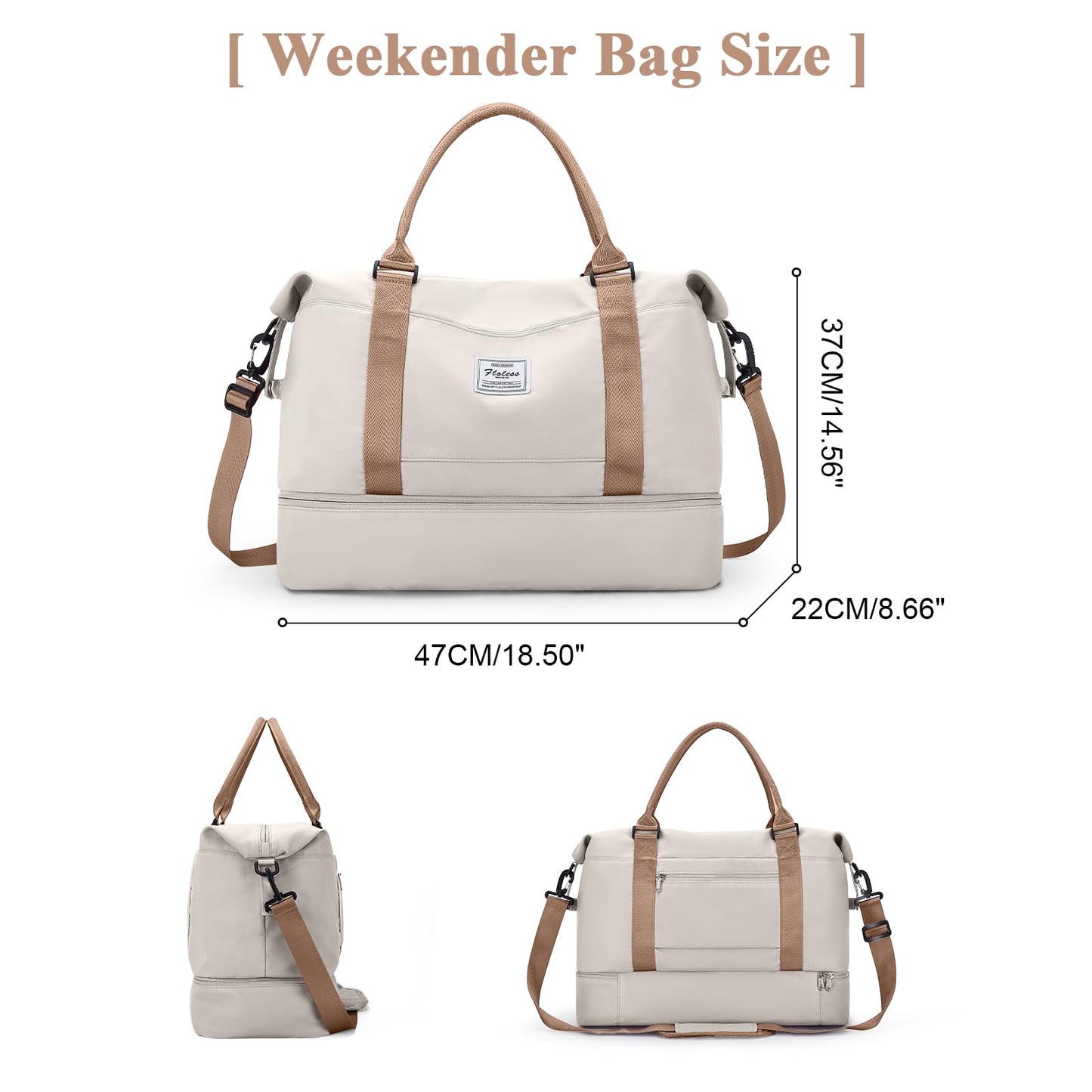 Travel Duffel Bag with Shoes Compartment,Weekender Bags for Women Travel