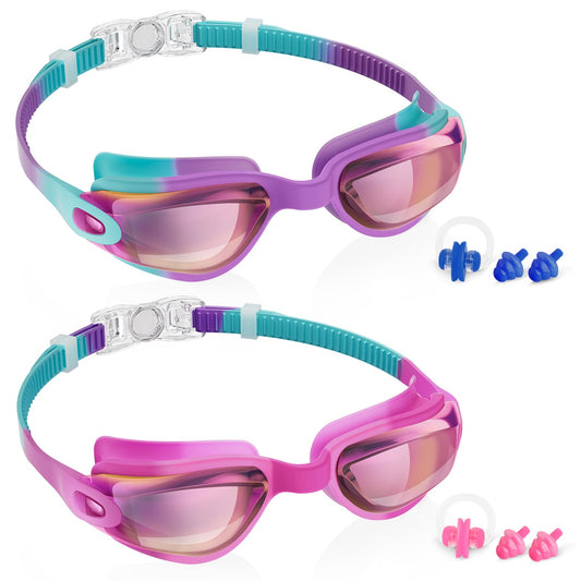 Aegend Swim Goggles for Kids Youth 3-14 Anti-Fog Anti-UV Comfort Fit Goggles for Swimming