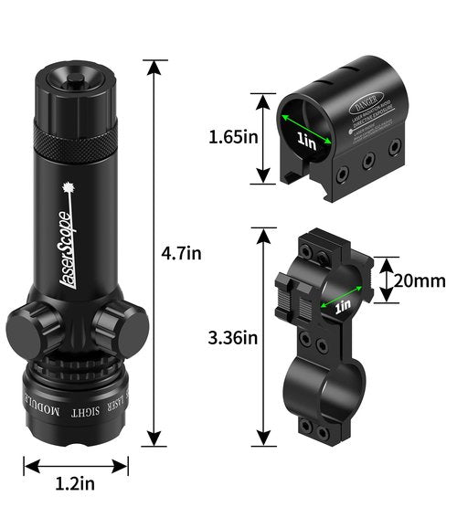 Feyachi Green Laser Sight with Picatinny Rail Mount - Include Barrel Mount Cable Switch