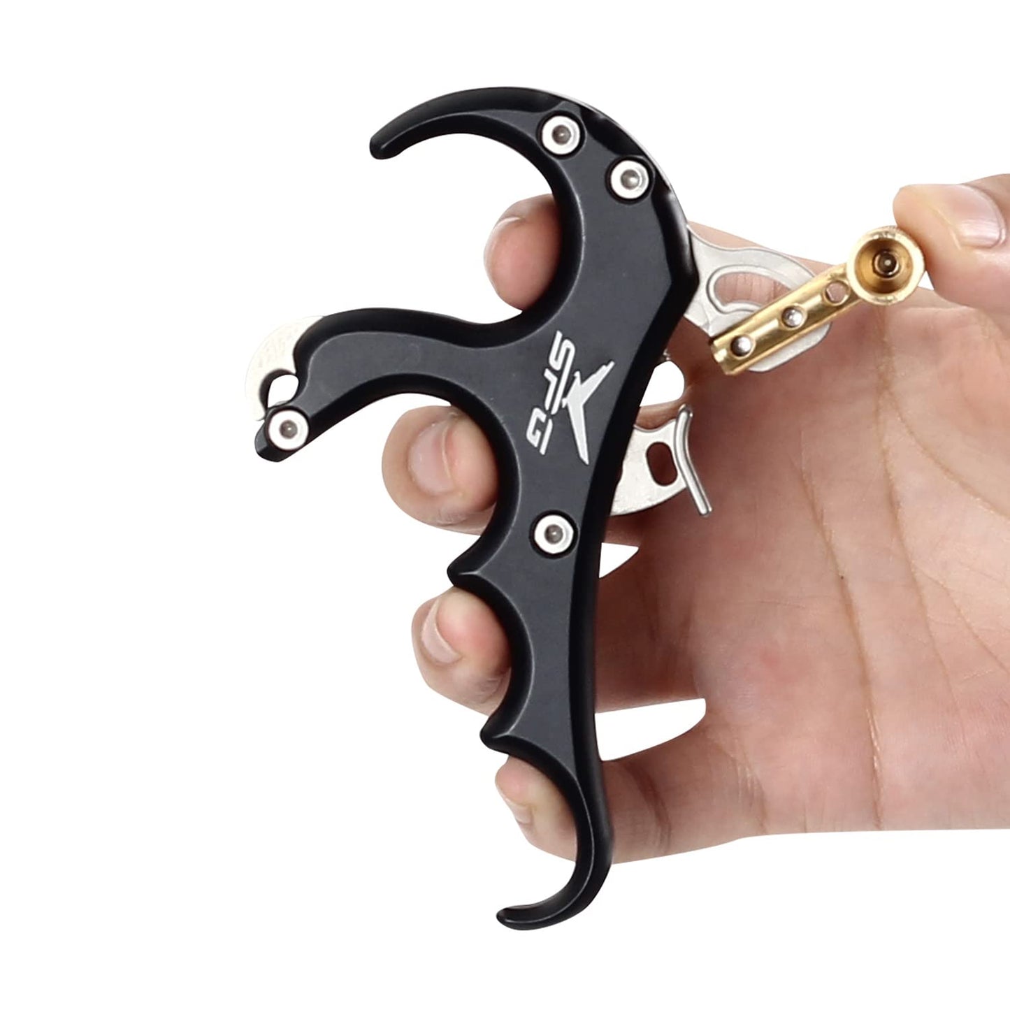 FENJANER Archery Compound Bow Release Aid Archery Release Bow Thumb Release for Compound Bow Outdoor Shooting Accessories (Black)