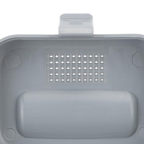 Fishing Live Bait Box, Fishing Bait Station Plastic Heat Perforated Cover Array Design Bait Bucket with Aerator Grey for Fishing Enthusiasts