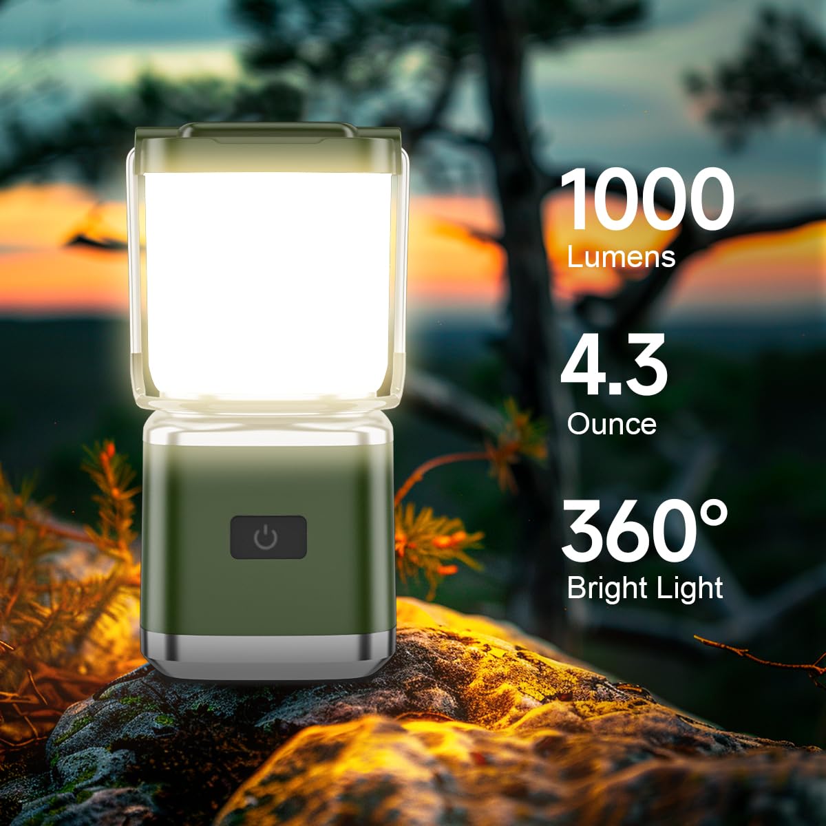LED Camping Lantern, High Lumens Camping Light Rechargeable with 4 Light Modes, Waterproof, Camping Essentials, Mini Lantern Flashlight for Camping, Hurricane, Emergency, Hiking, Power Outages, 4pc