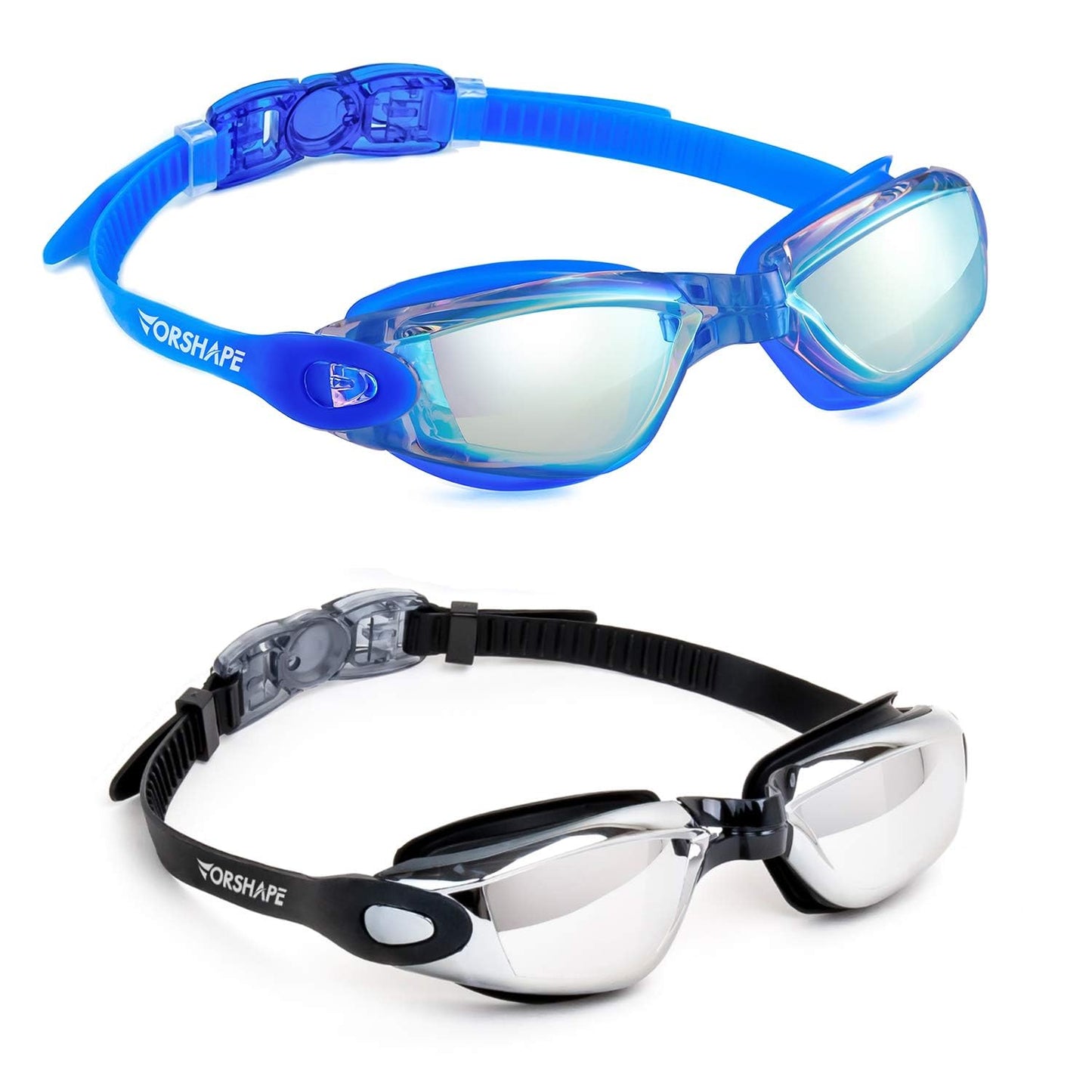 Vorshape 2 Pack Swim Goggles Adult, Anti-Fog UV Protection Leak-Proof Pool Swimming Gogglesfor Men Women﻿