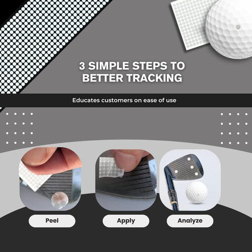 Golf Club & Golf Ball, White Reflective Dot Stickers, 3M Weatherproof Decals for Enhanced High Speed Camera Detection and Simulators, 1/4 Inch Size, Pack of 546