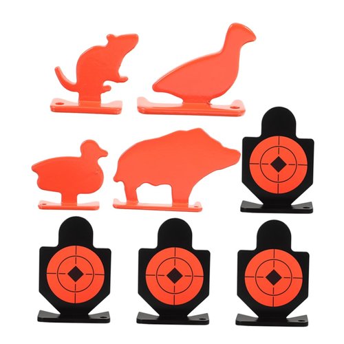 VOSAREA Pcs Steel Animal Targets for Shooting Practice Sturdy Metal Spinner Targets Bright Markings