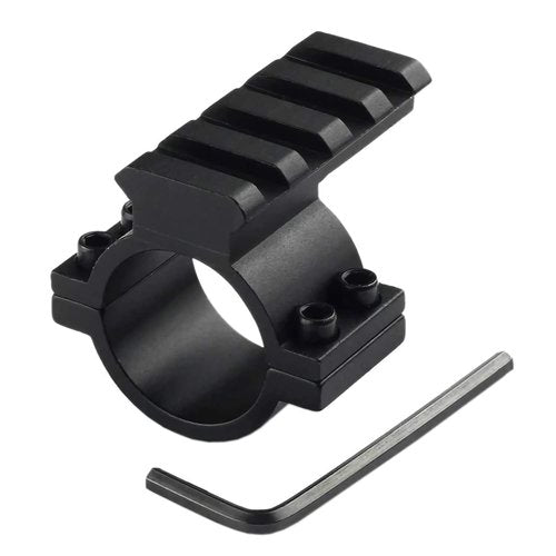 Higoo® 1-Inch 1" Scope Ring Adaptor W/Picatinny/Weaver Rail, Tactical Barrel Clamp Mount With Rail for Scope Flashlight Laser Sight