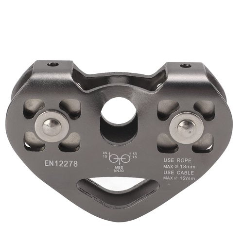 Zipline Swivel Pulley Rock Climbing Aluminum Tandem Speed Double Trolley Mountaineering Gray ZWA006