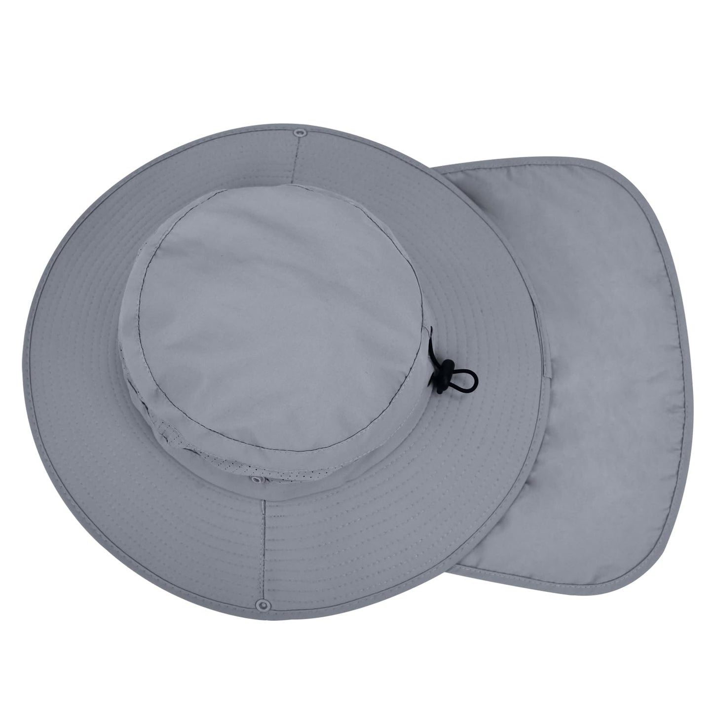 Sun Hats for Men Women, UPF50+ Protection Safari Hat,Wide Brim Fishing Hat with Neck Flap,Bucket Hats for Beach Hiking Darkgrey