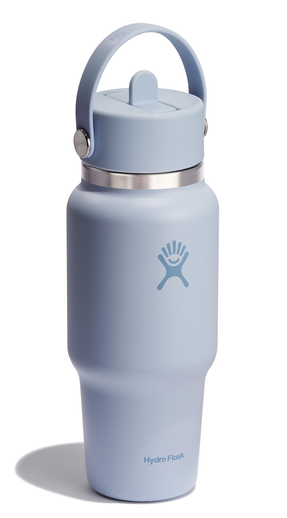 Hydro Flask Travel Water Bottle - Insulated Stainless Steel - Wide Straw Lid, Non Spill, Leakproof in 24 Oz Surf Blue