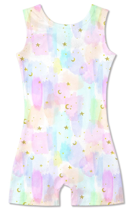 Idgreatim Toddler Girls One Piece Star Graphic Gymnastics Leotards With Short Size 3t 4t Quick Dry Activewear Biktards Sparkly Athletic Dance Clothes for Kids 3-4 T