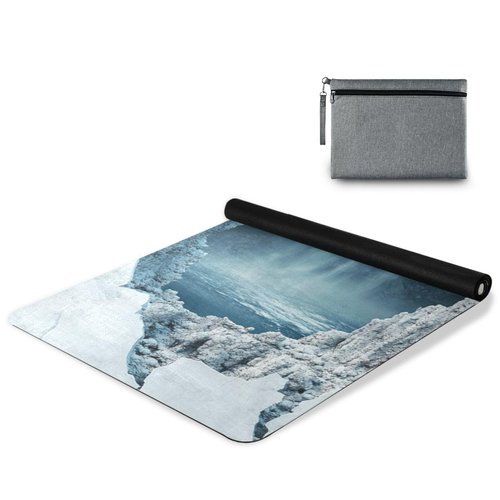 3d Cracked Marble Hole Waterfall yoga mat with carrying bag for men printed, non slip, yoga matt towel non slip hot yoga with carrying bag tapete para ejercicio 71x26 inches