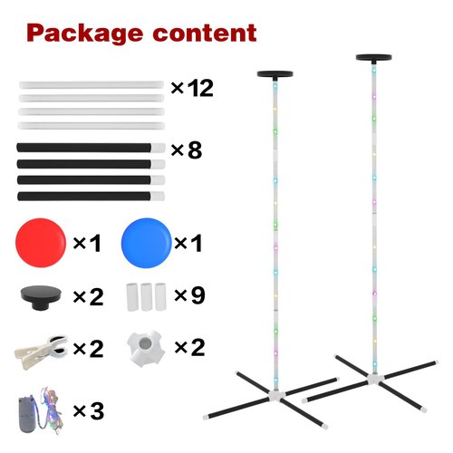 Outdoor Games Yard Games for Adult Family Kids, 2 in 1 Limbo Games with Led Light, Perfect for Camping, Beach, Lawn