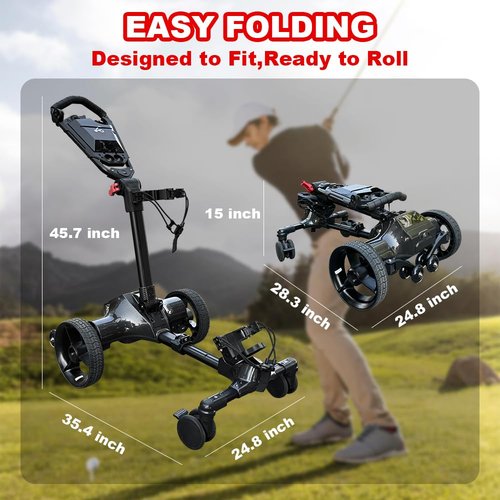 G3 Electric Golf cart,Electric Golf Caddy That Follows You,Remote/APP/Manual Control,Anti-Tipping,45H Battery,All-Terrain,Golf Bag Carts with Umbrella, Drink & Phone Holder