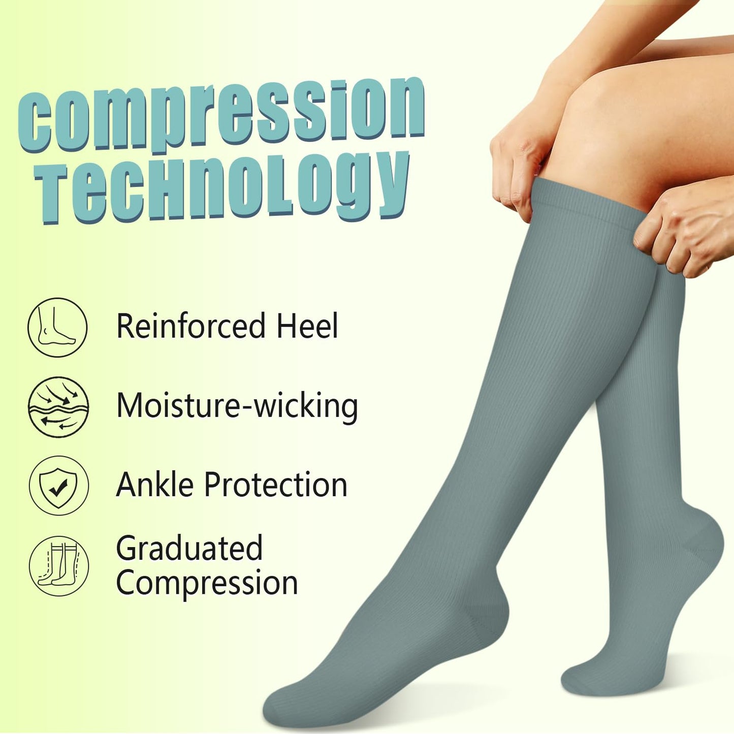 Copper Compression Socks 15-20 mmHg for Men & Women 8 Pairs – Circulation Support for Nurses, Travel, Running, Hiking, Soccer,Gift,Pregnant, Nurses(S/M)