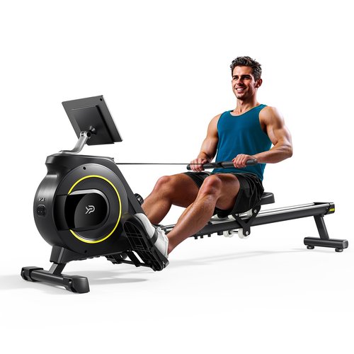 Rowing Machine for Home, 350 LB Capacity, 16-Level Silent Resistance, Magnetic Rowing Machines for Home Foldable, Full-Body Workout Compact Rowing Machine for Cardio & Strength with APP Support