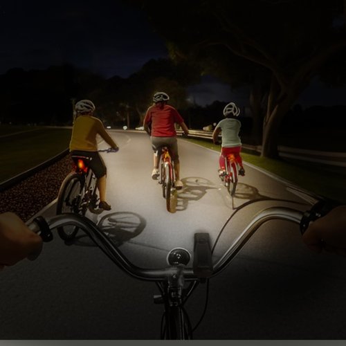 KunHe 2 Pack 227Lumens 1600mAh Bike Light Set Rechargeable Front & Rear Bicycle Lights with IPX5 Waterproof 4 Modes for Night Cycling