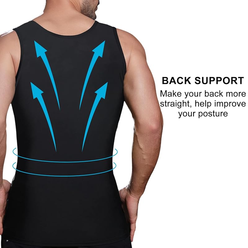 Lgtfy 2 Pack Mens Compression Tank Top Shapewear Slimming Vest - Black XX-Large