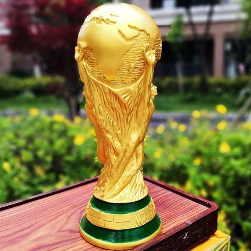 World Cup Trophy Replica, Gold Resin World Cup Trophy, Soccer Collectible Fan for Sports Fan, Desktop & Office Decor (10.6in)