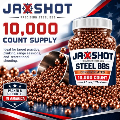 Steel BBs Copper-Plated 4.5mm .177 Cal for Air Guns 10,000 Pack
