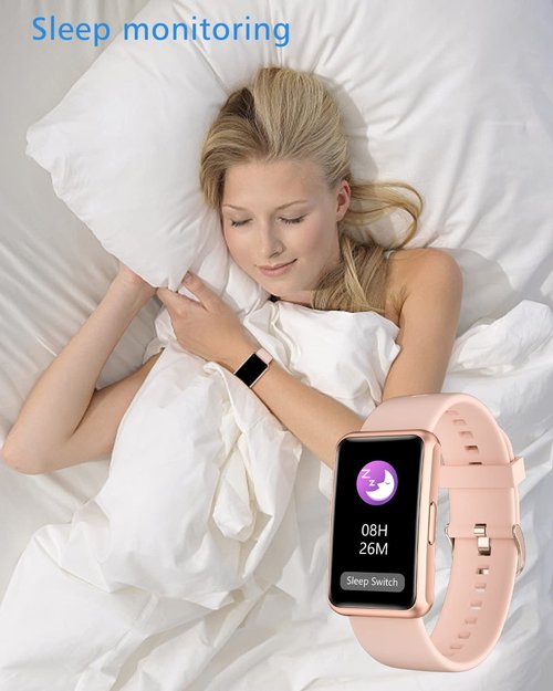 Cloudpoem Fitness Tracker No Bluetooth No APP/Phone Required, Fitness Watch for Men Women Parents Pedometer Watch with Sleep Tracker Steps Counter Alarm Clocks IP68 Waterproof (Pink)