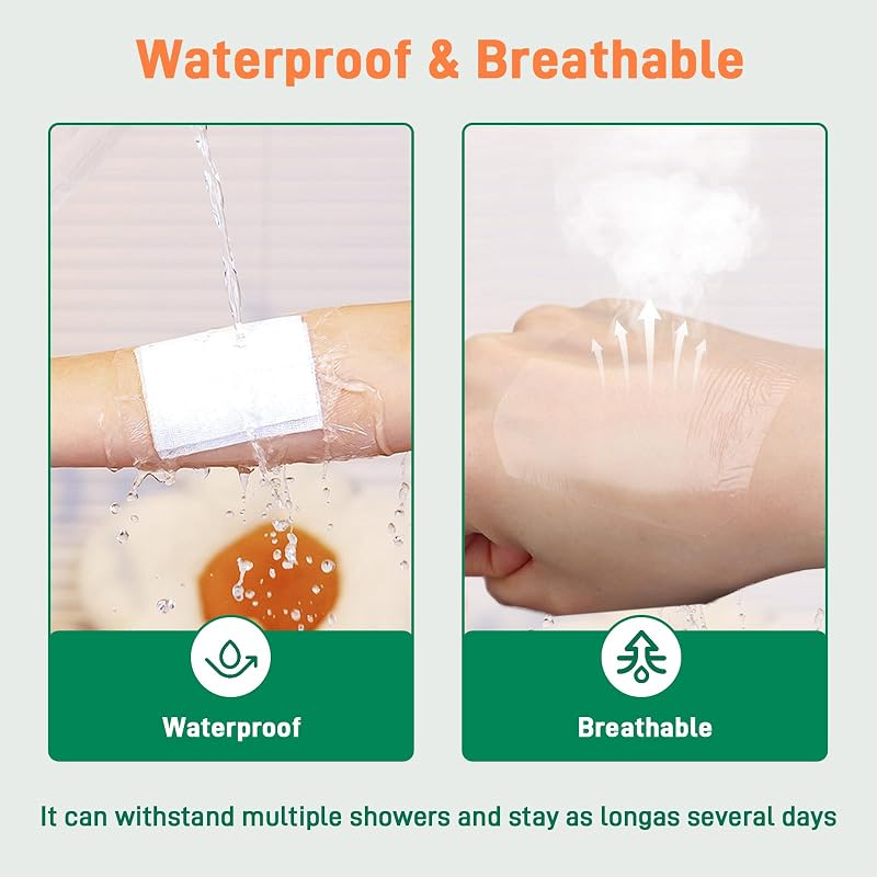 Transparent Film Dressing 6" x 8" (20pcs) - Waterproof Wound Cover, Breathable Adhesive Patch