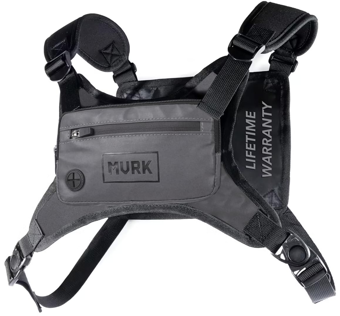 MVRK Water Resistant Running Vest Chest Pack, Phone Holder for Running, Lightweight Training Pack with Extra Storage & Reflective Detail
