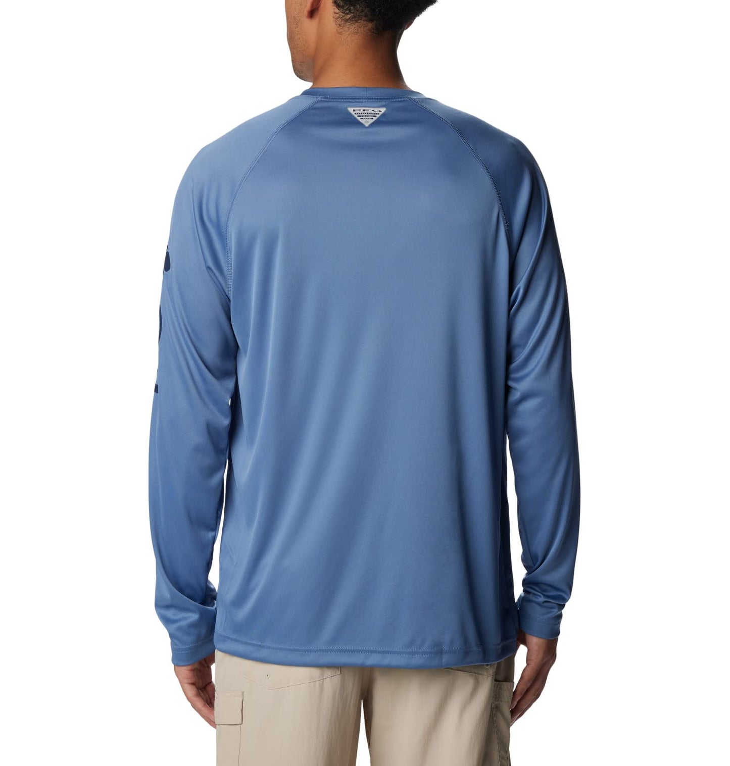Columbia Men's Terminal Tackle Long Sleeve Shirt, Bluestone/Collegiate Navy Logo, 6X Big