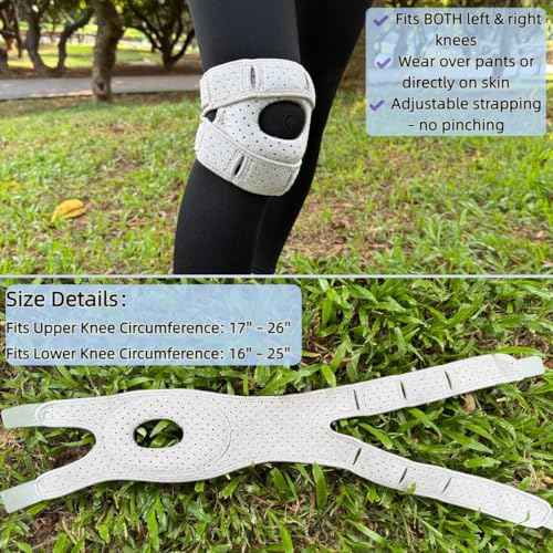 Knee Brace for Women Men Adjustable Knee Support with Side Stabilizers, Patella Gel Pads & Upgraded Silicone Anti-Slip Strip -Patella Knee Brace for Meniscus Tear, Knee Pain, Arthritis, Injury Recovery, Running, Workout (Gray 2 Pcs)