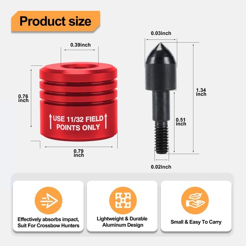 LWANO Crossbow Bolt Decocking Head Compatible with Most Bolts (2 Pack) (Red)