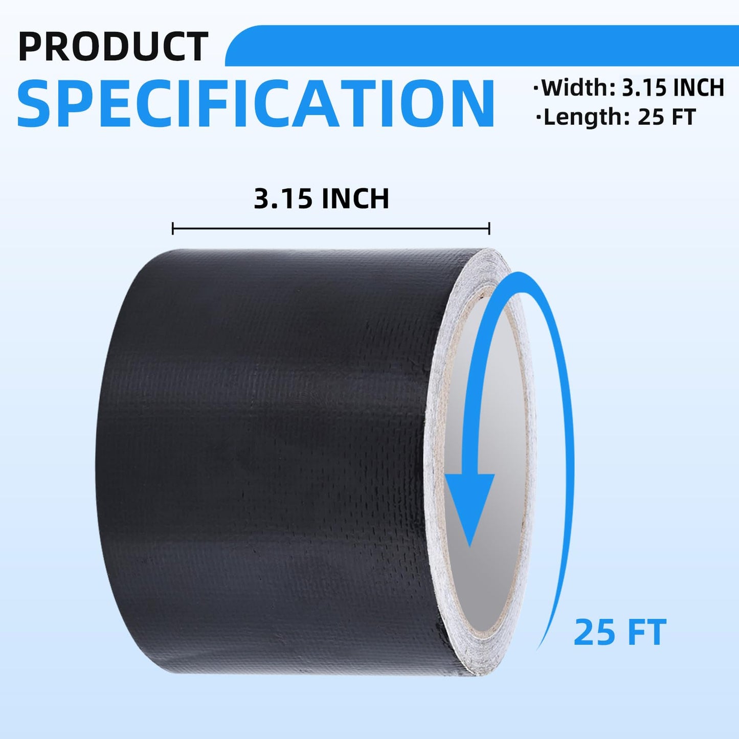 HIFILTURE Heavy Duty Repair Tape for Tarp, Waterproof RV Awning, Outdoor Tarp, Canvas, Boat Covers, Sail, Tear Repair Patch Kit (Black)