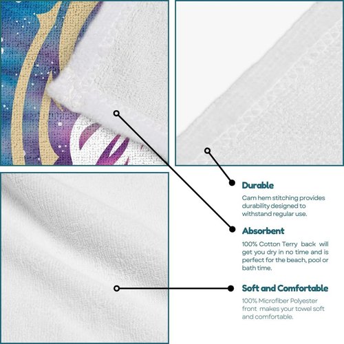 Personalized Zodiac Beach Towel for Adults – Custom Astrology Sign Towel with Name – Horoscope Birthday Gift for Women or Men; Cancer, Oversized 30"x60", 1-Sided Printing, Printed in The USA