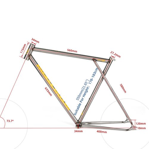 POLSO FM007 INTRO7 Fixed Gear Bicycle Frame CR-MO Track Frameset for Cycling 52cm and 55cm GT Cross Version (Cr-Mo Frame, 55cm(170-180cm))