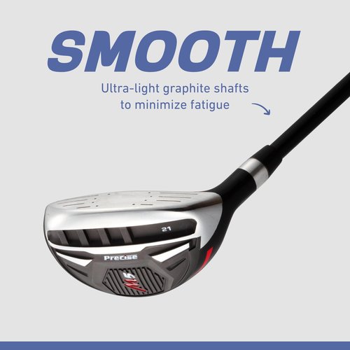 Precise M5 Golf Clubs Set for Men | Lighweight Graphite & True Temper Stainless Steel Shafts w/Precise Alignment Putter & Stand Bag | Left/Right Hand Options & Regular/Tall Complete Golf Club Sets