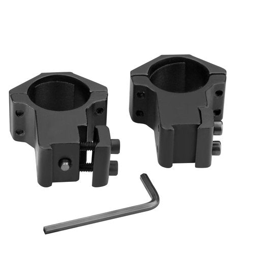 Modkin 1 Inch Dovetail Scope Rings, High Profile Scope Mount for 11 mm Dovetail Rails -2 Pieces (One has Stop pin)