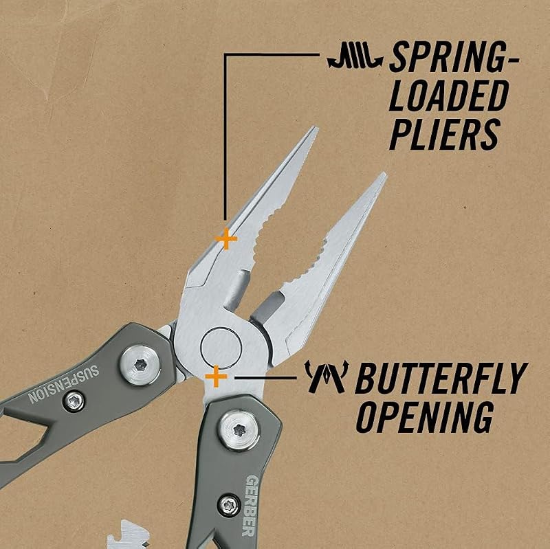 Gerber Suspension NXT 12-in-1 Multitool with Pliers, Knife & Sheath - Grey (Variation: Grey+1)
