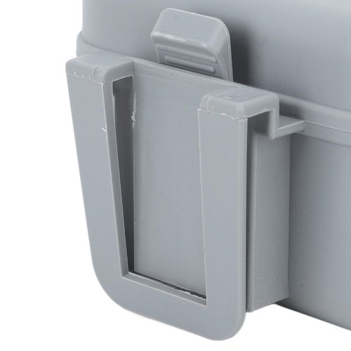 Fishing Live Bait Box, Fishing Bait Station Plastic Heat Perforated Cover Array Design Bait Bucket with Aerator Grey for Fishing Enthusiasts