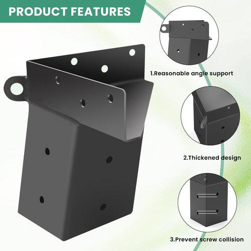Deer Stand Brackets 4"x 4", Elevator Brackets 4Pcs , Deer Blind Bracket, for Outdoor Hunting Platform, Elevated Deer Blinds Bracket, Shooting Shacks, Tree Houses and Observation Decks