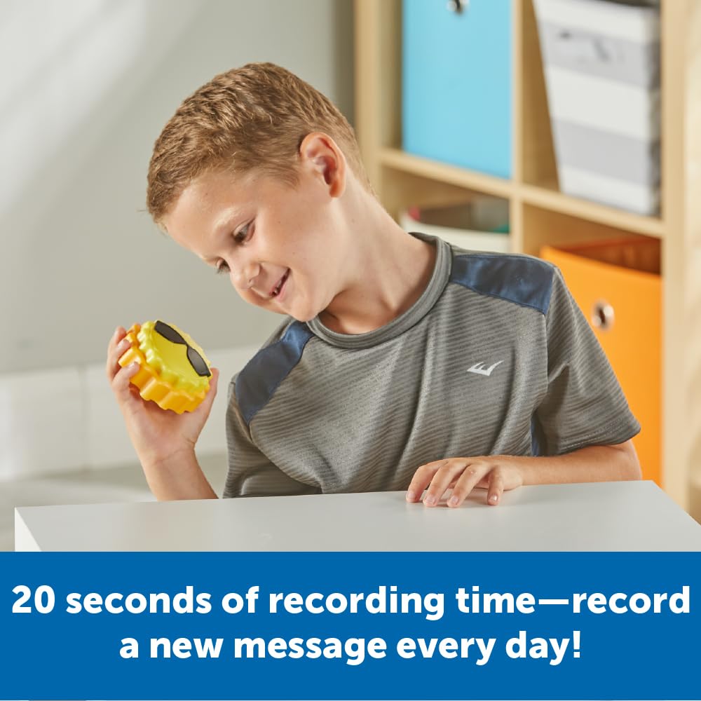 Learning Resources Message Maker Recordable Button Sunshine, SEL Toys, Classroom Must Haves, Teacher Supplies, Gifts for Boys and Girls, Speech Materials, Ice Breaker