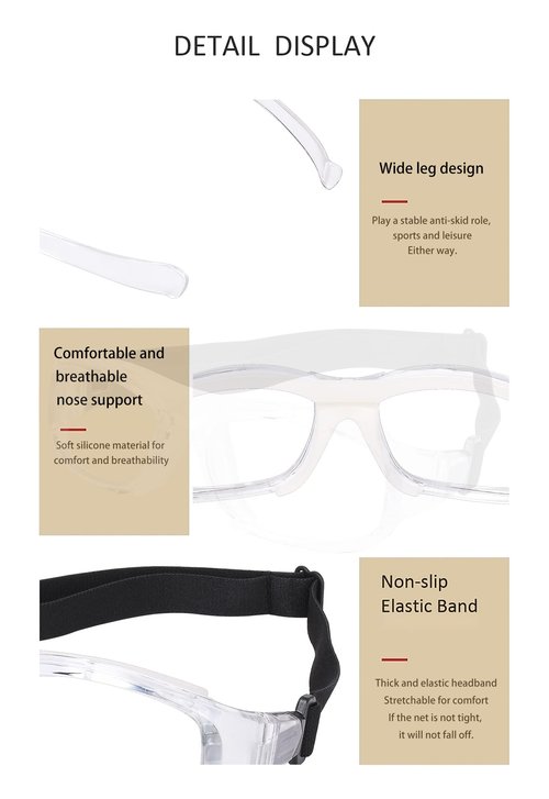 SooGree Sport Goggles Glasses Squash & Racquetball Goggles Basketball Glasses Adjustable Strap Resistant Impact