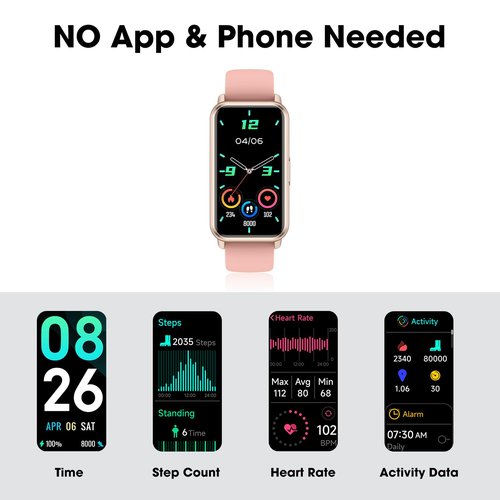 Kummel Long Battery Pedometer Watch 14 Days Battery Life, Slim Design No App/Phone Required Fitness Tracker, 50 Meters Waterproof Smart Watch, Heart Rate Step Counter for Men Women