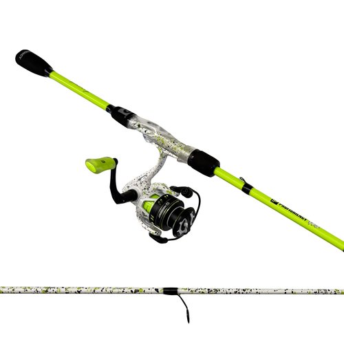 Profishiency 7' White/Green Drip One Piece Spinning Rod and Reel Combo