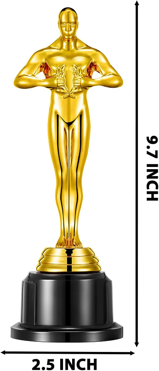 10'' Gold Award Trophy,4 Pack Gold Award Statues,Trophy for Award Ceremony,Celebration,Party Decorations,Party Props and Appreciation Gift