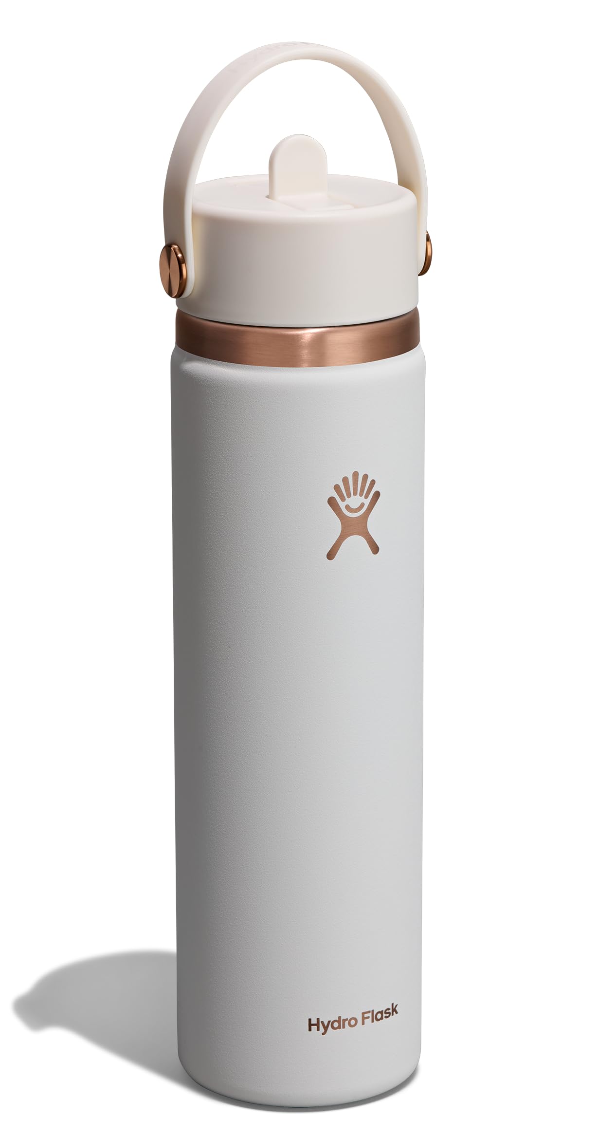 Hydro Flask Water Bottle - Insulated Stainless Steel - Wide Straw Lid, Non Spill, Leakproof in 24 Oz Chalk White Arc