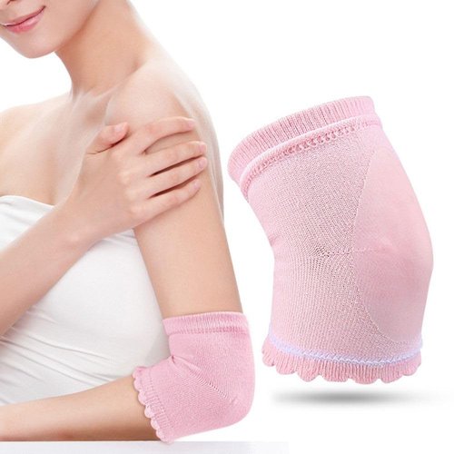 Eficentline 1-Pairs Cotton Elbow Sleeves with Gel Pads - Breathable Moisturizing Covers (5.12 x 2.87 Inch)