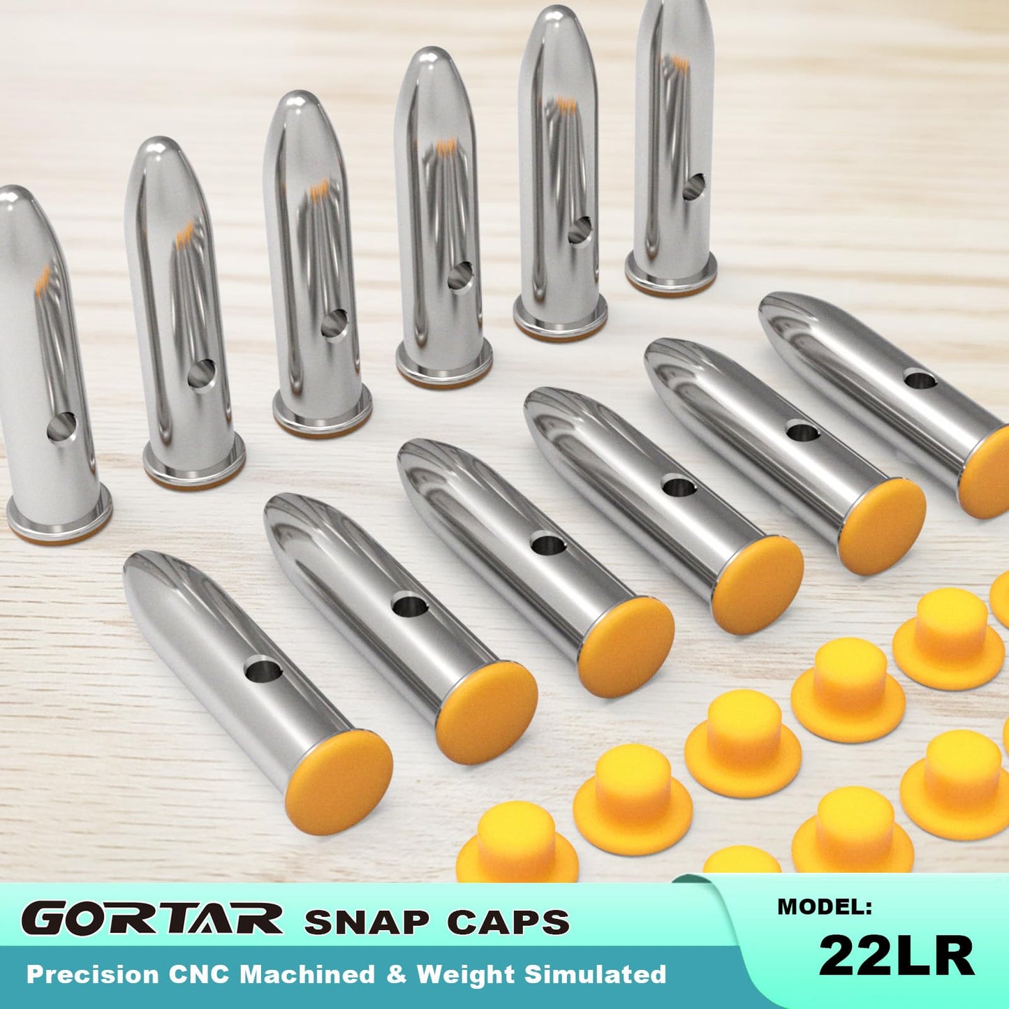 GORTAR 22LR Snap Caps Training Dummy Rounds Practice Safe Loading Firing Close to Real Weight, – 12 Pcs
