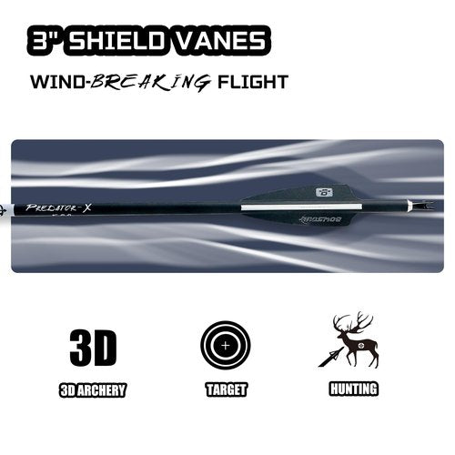 BOWSOUL 31Inch Carbon Arrows for Target Practice Hunting Arrow with Removable Tips for Compound & Recurve Bow(Pack of 12) (Black White)