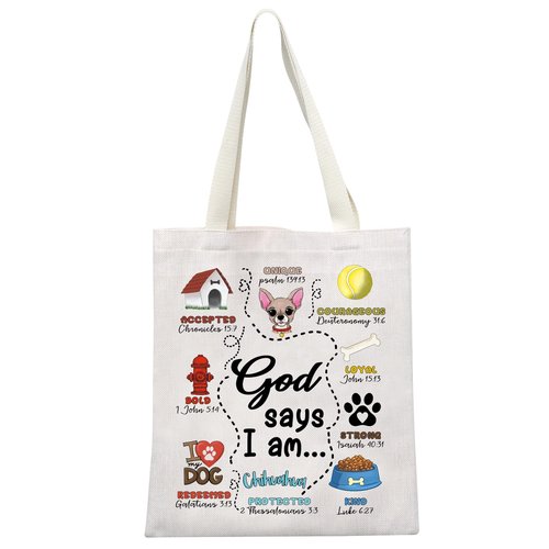 Chihuahua Mom Gift Chihuahua God Says I Am Reusable Grocery Bag Chihuahua Mama Gift Chihuahua Dog Lover Gifts